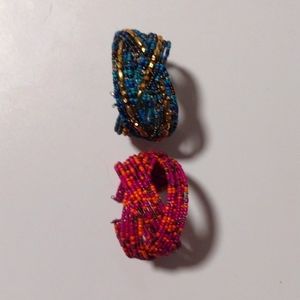 2 multicolor cuff bracelets